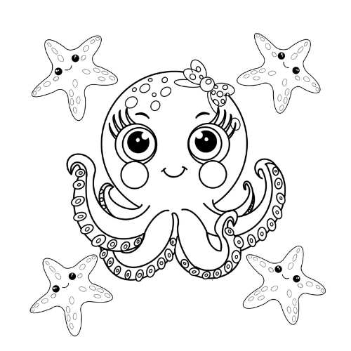Cute Ocean Animals Colouring Book – Flip-Through Preview