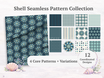 Urchin Shell Designer Collection – 12x12” 300 DPI Digital Download