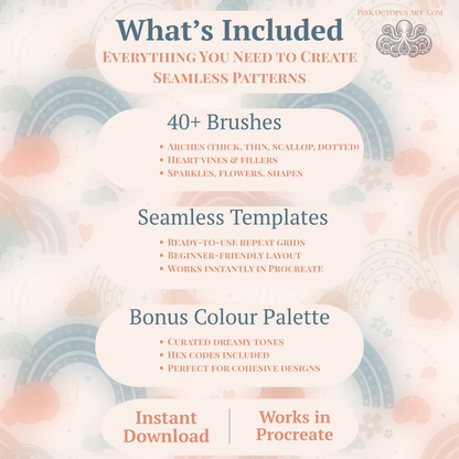 Dreamy Arches & Fillers Procreate Brush Kit | Seamless Pattern Builder for Procreate | Etsy, POD & Spoonflower