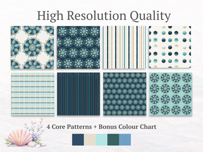 Urchin Shell Designer Collection – 12x12” 300 DPI Digital Download