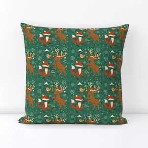 Festive Woodland Animals | Christmas Seamless Pattern | Hand Drawn | Digital Download | Commercial Use | Repeating Design | High Resolution (12X12 Inch, 300 DPI)
