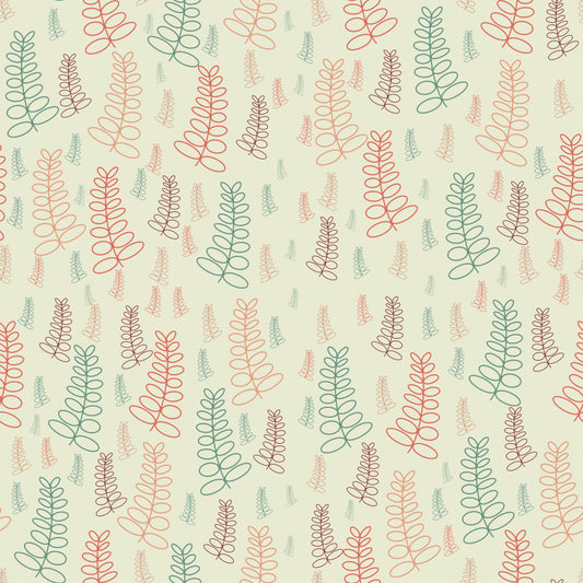 Whimsy Fern Seamless Pattern | Hand Drawn | Digital Download | Commercial Use | Repeating Design | High Resolution (12X12 Inch, 300 DPI)
