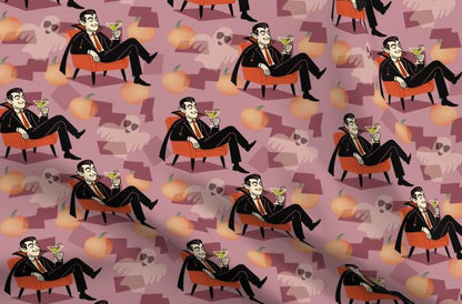 Martini Drinking Vampire Seamless Pattern | Hand Drawn | Digital Download | Commercial Use | Repeating Design | High Resolution (12X12 Inch, 300 DPI)