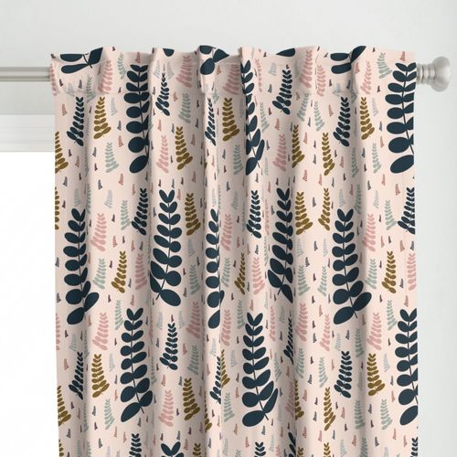 Midnight Fern Dance seamless Pattern | Hand Drawn | Digital Download | Commercial Use | Repeating Design | High Resolution (12X12 Inch, 300 DPI)