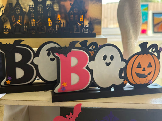 BOO Halloween Sign – 3D Printed Freestanding Halloween Decoration