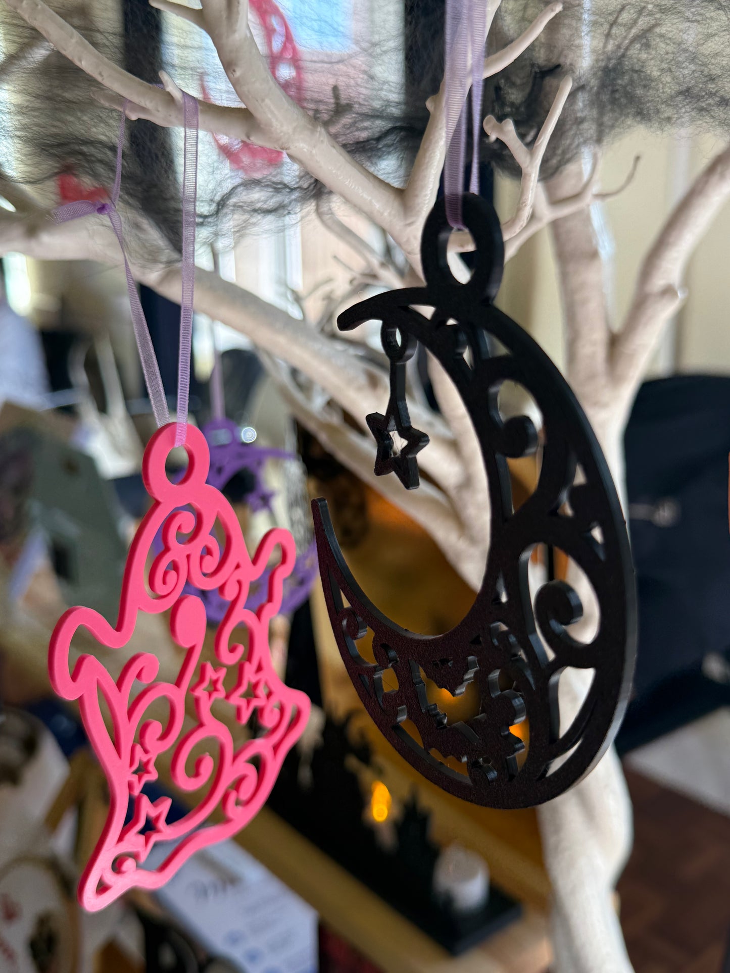 Ornate Halloween Hanging Decoration – 3D Printed Pumpkin, Ghost or Moon