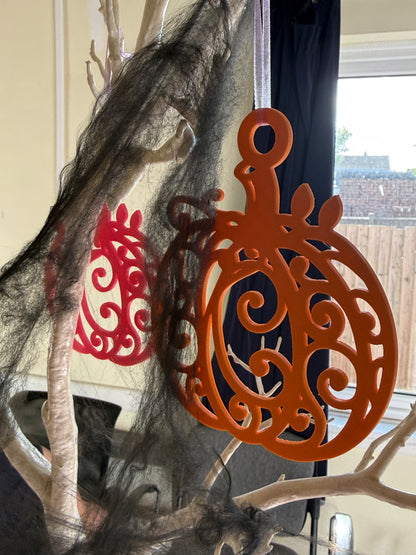 Ornate Halloween Hanging Decoration – 3D Printed Pumpkin, Ghost or Moon