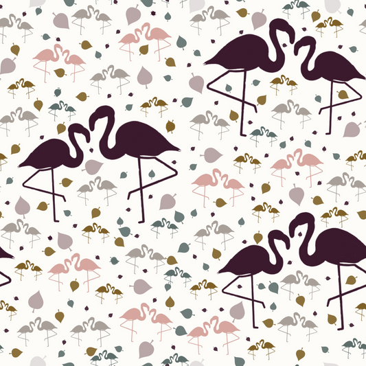 Flamingo Seamless Pattern | Hand Drawn| Digital Download | Commercial Use | Repeating Design | High-Resolution (12x12 inch, 300 DPI)