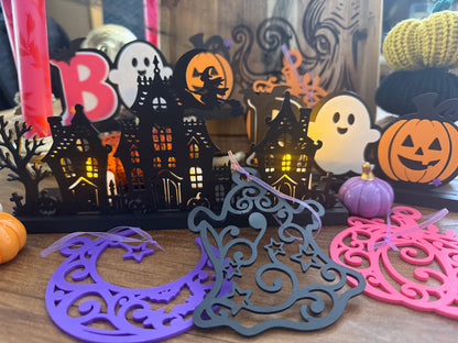 Ornate Halloween Hanging Decoration – 3D Printed Pumpkin, Ghost or Moon