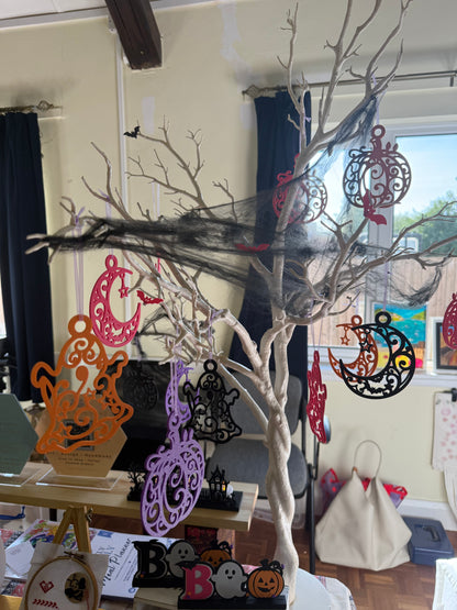 Ornate Halloween Hanging Decoration – 3D Printed Pumpkin, Ghost or Moon