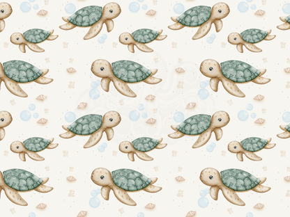 Sea Turtle Seamless Pattern – 12x12” 300 DPI Digital Download