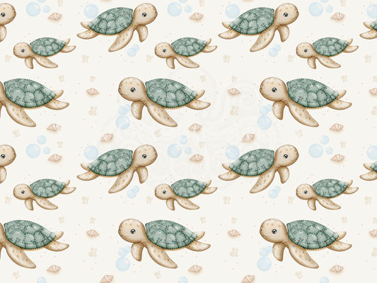 Sea Turtle Seamless Pattern – 12x12” 300 DPI Digital Download