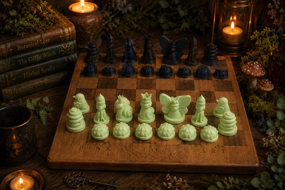 Enchanted Garden Chess Set | Handmade Fantasy Woodland Chess Pieces