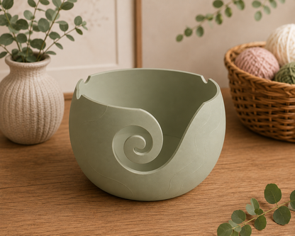 Large Artisan Yarn Bowl | Handmade Crochet & Knitting Bowl | Neutral Craft Storage