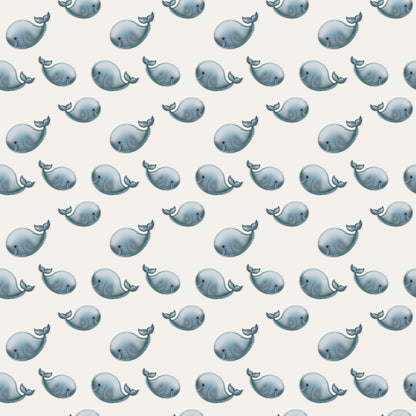 Blue Whale Seamless Pattern – 12x12” 300 DPI Digital Download