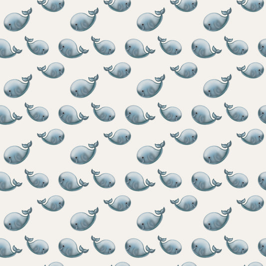 Blue Whale Seamless Pattern – 12x12” 300 DPI Digital Download