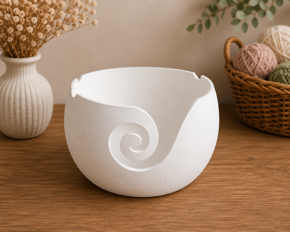 Large Artisan Yarn Bowl | Handmade Crochet & Knitting Bowl | Neutral Craft Storage