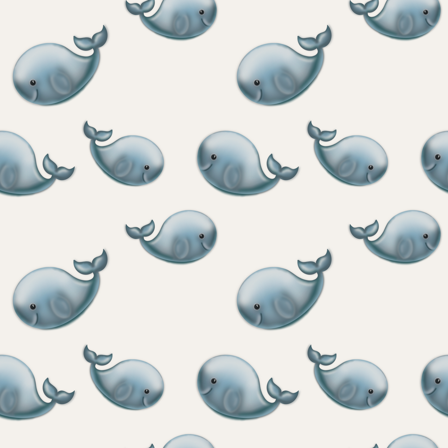 Blue Whale Seamless Pattern – 12x12” 300 DPI Digital Download