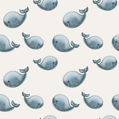Blue Whale Seamless Pattern – 12x12” 300 DPI Digital Download
